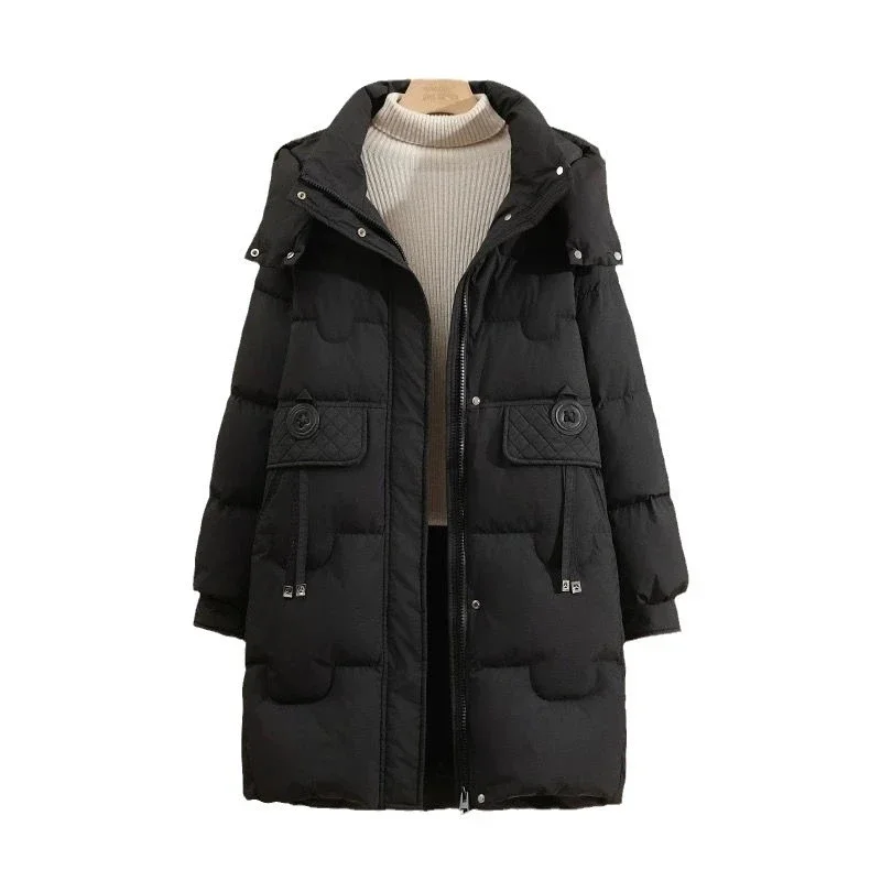 Winter New Down Cotton-padded Clothes Women's Medium and Long Korean Version Loose  Spring and Autumn Warm Cotton-padded Jackets