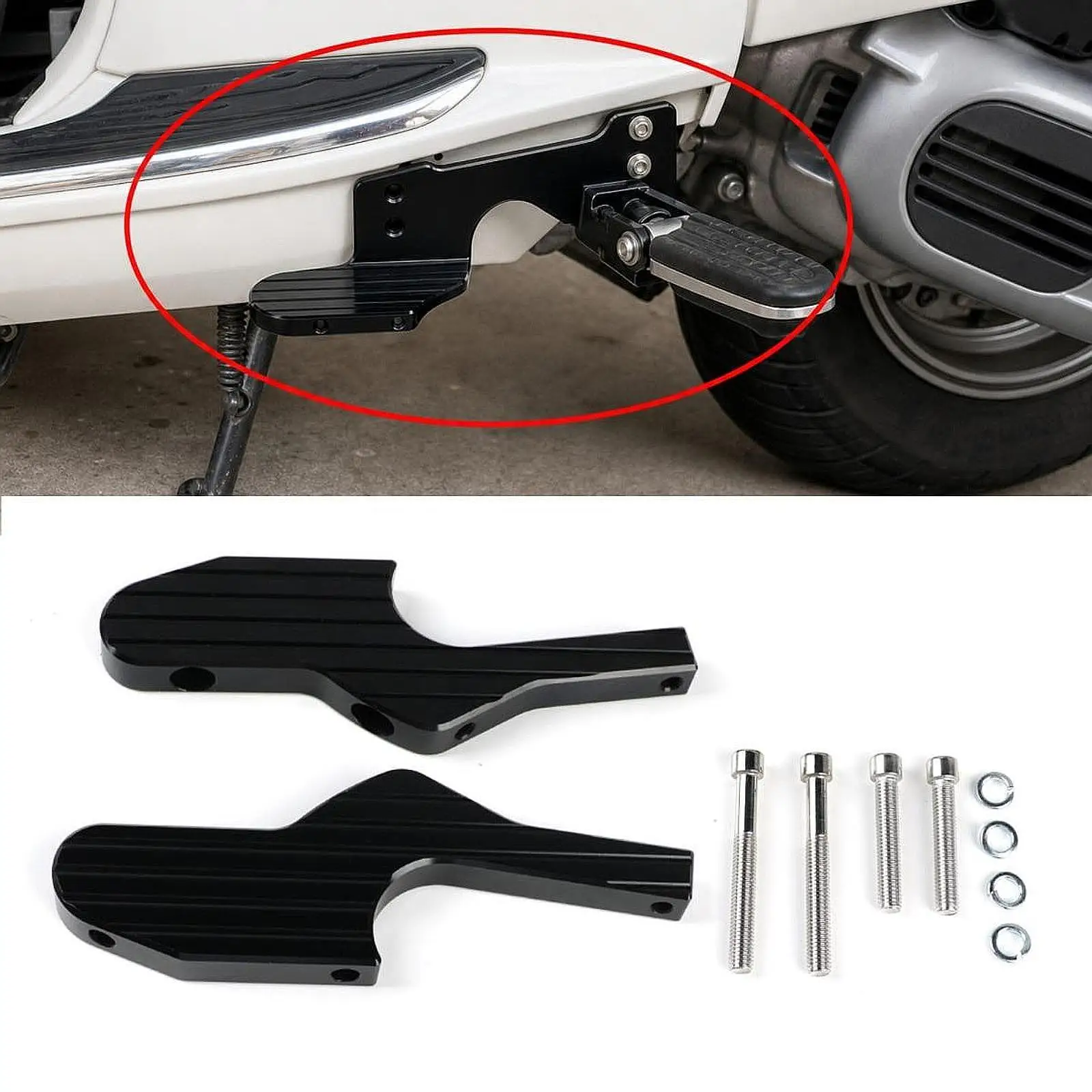 Lightweight Rear Footrest Passenger Extension Kit for Vespa GT GTS GTV 125 200 250 300 Motorcycle Use