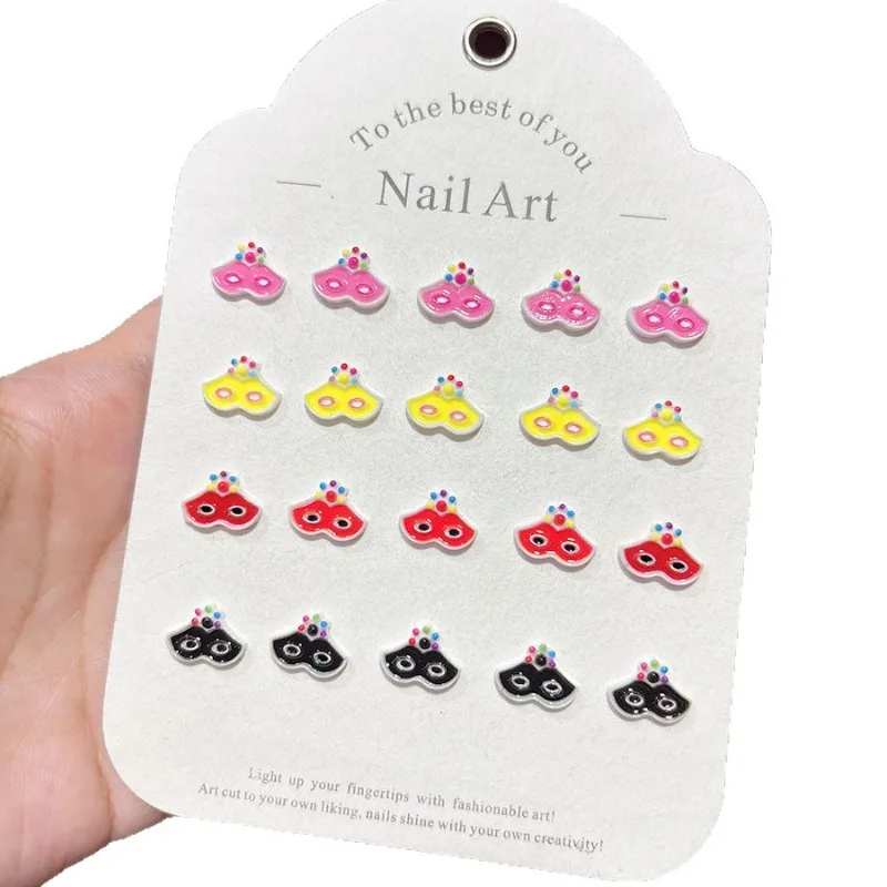 100 قطعة/الحزمة 9*11 مللي متر الكرتون العين الراتنج مسمار السحر-مرح ثلاثية الأبعاد مسمار ديكور فني ، غريب الأطوار لتقوم بها بنفسك مسمار الملحقات للتقليم متعة