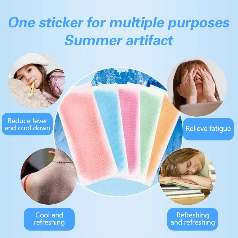 10pcs Child Summer Cool Paste Cool Summer Prevention Artifact Refreshing Cold Compress Ice Paste Adult Outdoor Essential Item