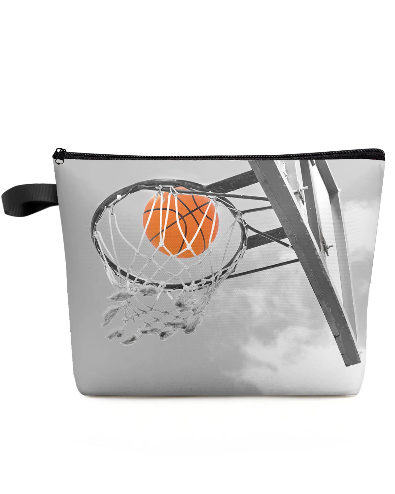 Basketball Sport Shooting Grey Makeup Bag Pouch Travel Essentials Lady Women Cosmetic Bags Toilet Organizer Storage Pencil Case