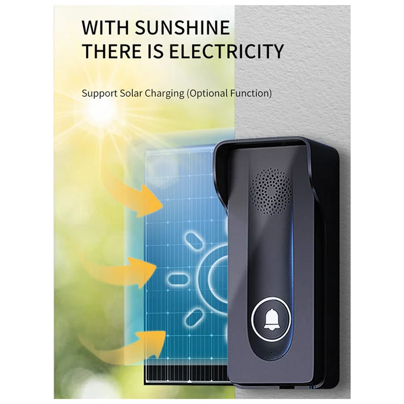 ABDE-New 800M 長距離屋外ドアベルワイヤレスインターホンドア電話ロック解除双方向インターホン 433Mhz