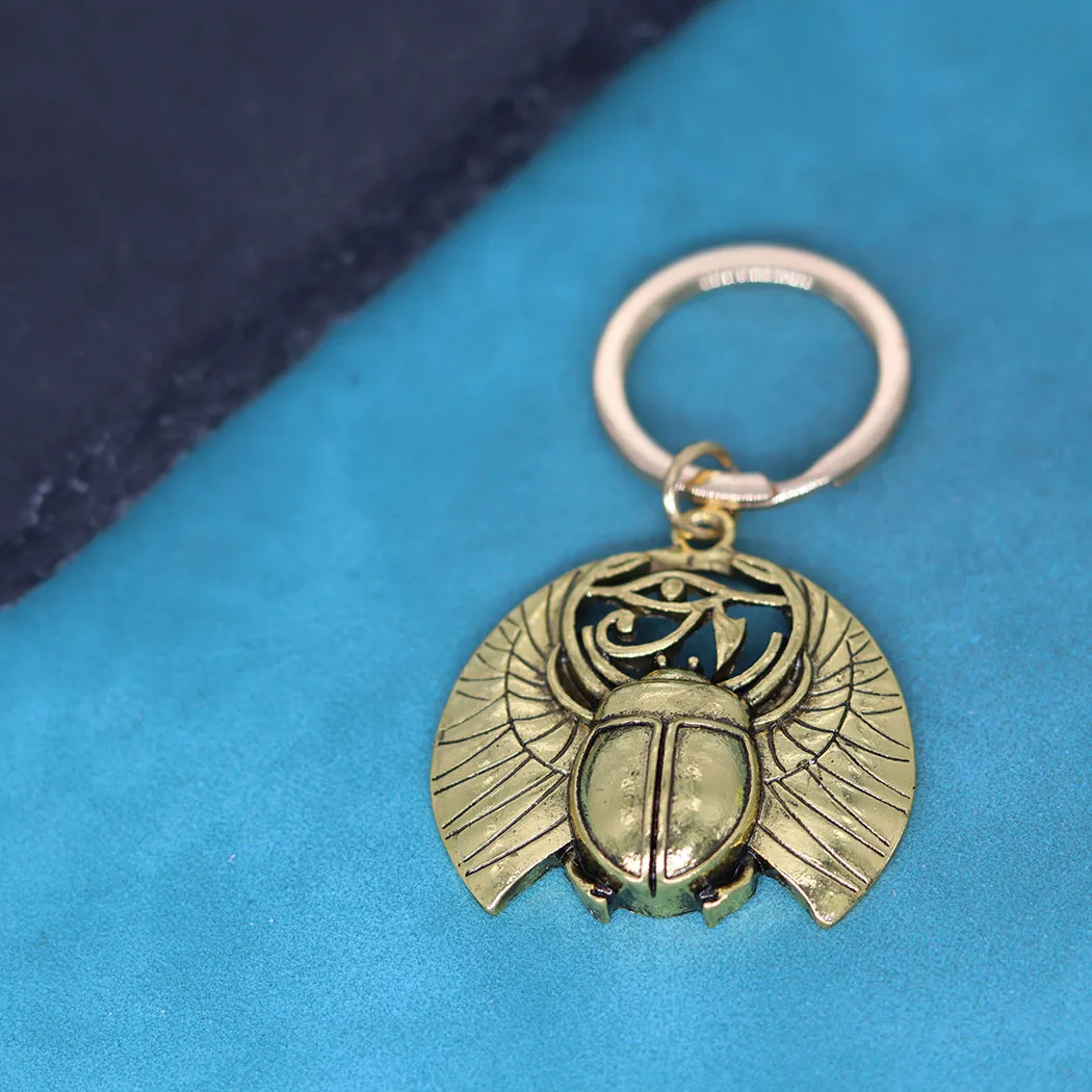 Evil Eyes Eye Of Horus Egyptian Insect Beetle Pendant Keychain Gothic Scarab Key Chains For Men Women Viking Amulet Jewelry Gift