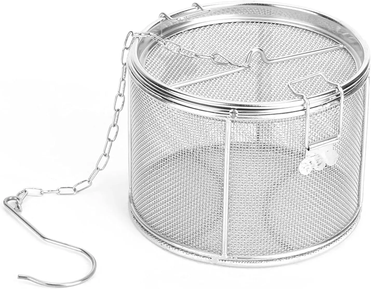 

Seasoning Strainer, 304 Stainless Steel Tea Infuser Strainer with Extended Chain Hook for Loose Leaf Tea & Spice Ball fo