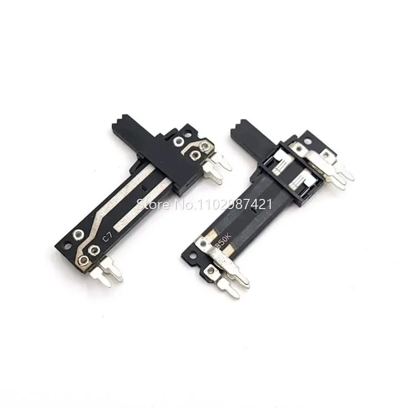 Potenciómetro de deslizamiento recto de 40MM de largo, 4 piezas, doble B50K B503, atenuador de diapositivas recto, carrera de potenciómetro único de 28MM
