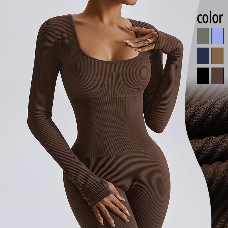 

Women's tracksuit Yoga Set Yoga Jumpsuits One Piece Workout Long Sleeve Rompers Sportswear Gym Set Workout Clothes for Women