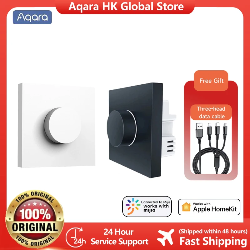 

Aqara H1 Smart Dimmer Wireless Rotary Switch with Neutral Zigbee 3.0 Remote Control For Smart home Bulb Light Curtain Homekit