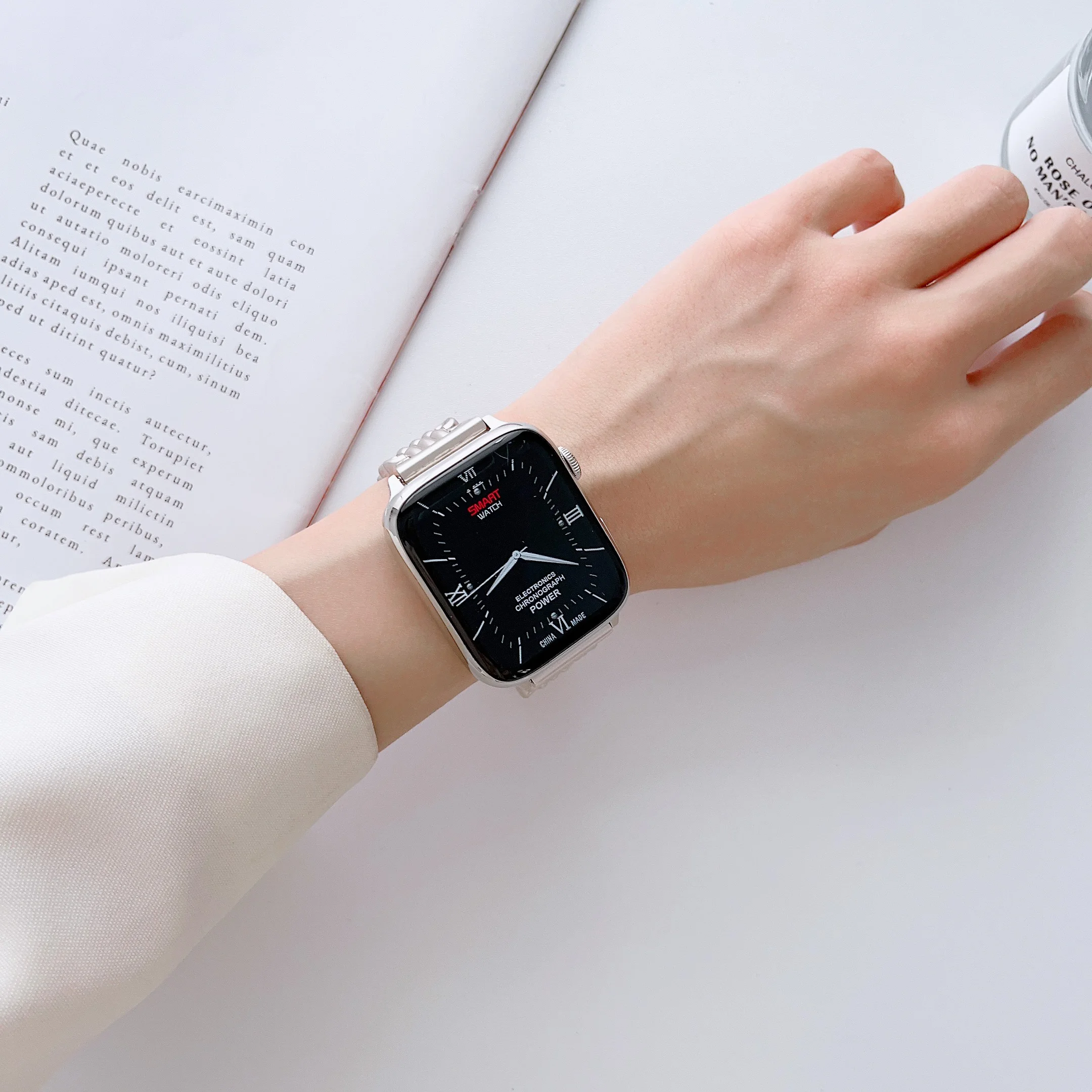 Роскошный U-образный ремешок из нержавеющей стали для Apple watch 7, 8, 45 мм, 41 мм, 6, 44 мм, ультра 49 мм, ремешок 5 se iwatch 3, 42 м, браслет, ремешок для часов