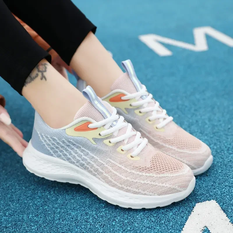 Women's Sports Shoes New Platform Solid Color Basketball Tennis Shoes Breathable Soft Sole Walking Shoes Balance Casual Shoes