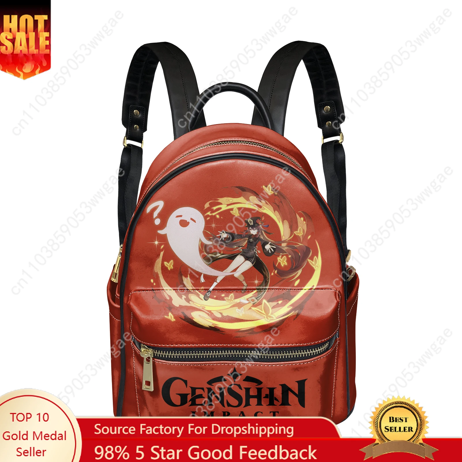 

Genshin Walnut Backpack Womens Mens Knapsack Custom Text Image Double Shoulder Bag Business Travel Bookbag Rucksack Gift Daypack