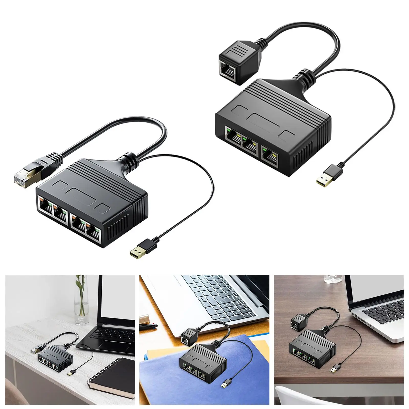 كابل مقسم إيثرنت RJ 45 محول فاصل RJ 45 1000 ميجابت في الثانية كابل شبكة LAN 1 إلى 4 كابل منفذ لـ Cat5 Cat5E متين وبسيط