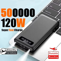 500000mAh Power Bank 120W Super Fast Charge Large Capacity Portable External Battery With LED Digital Display For iPhone Xiaomi