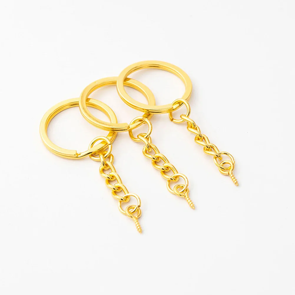 

1Set DIY Key Rings Iron Metal Non-Rust Durable Heavy Duty Sturdy Clasp for DIY Keychain Accessories Metal Keyring