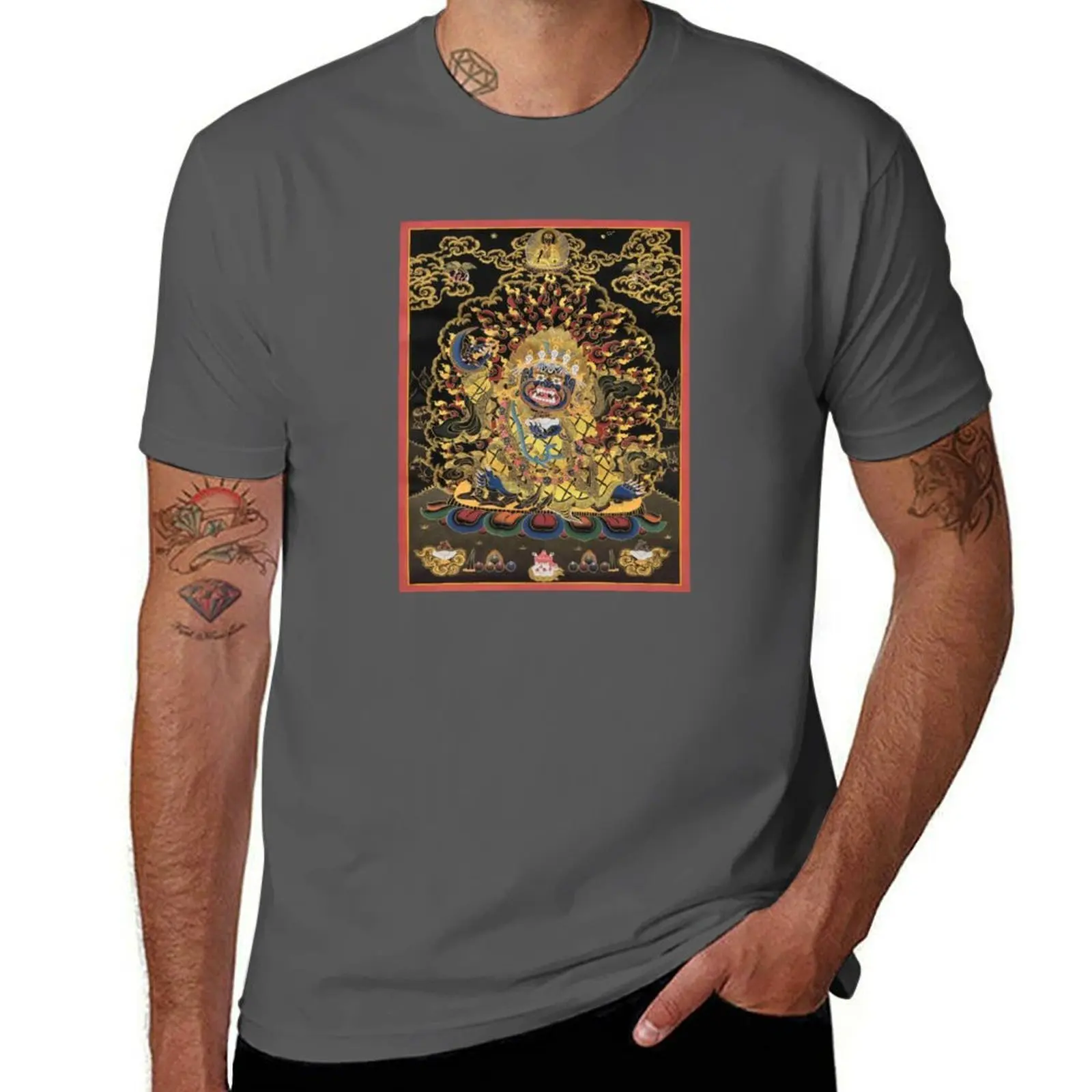 

Mahakala Buddhist Thangka T-Shirt Lightweight Running T-Shirt