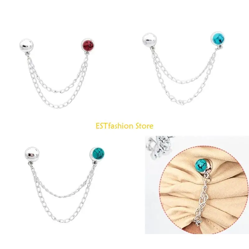 Y5GC Quick Trouser Cuffs Fasteners Clothing Clips Magnets with Chain - zdjęcie 1
