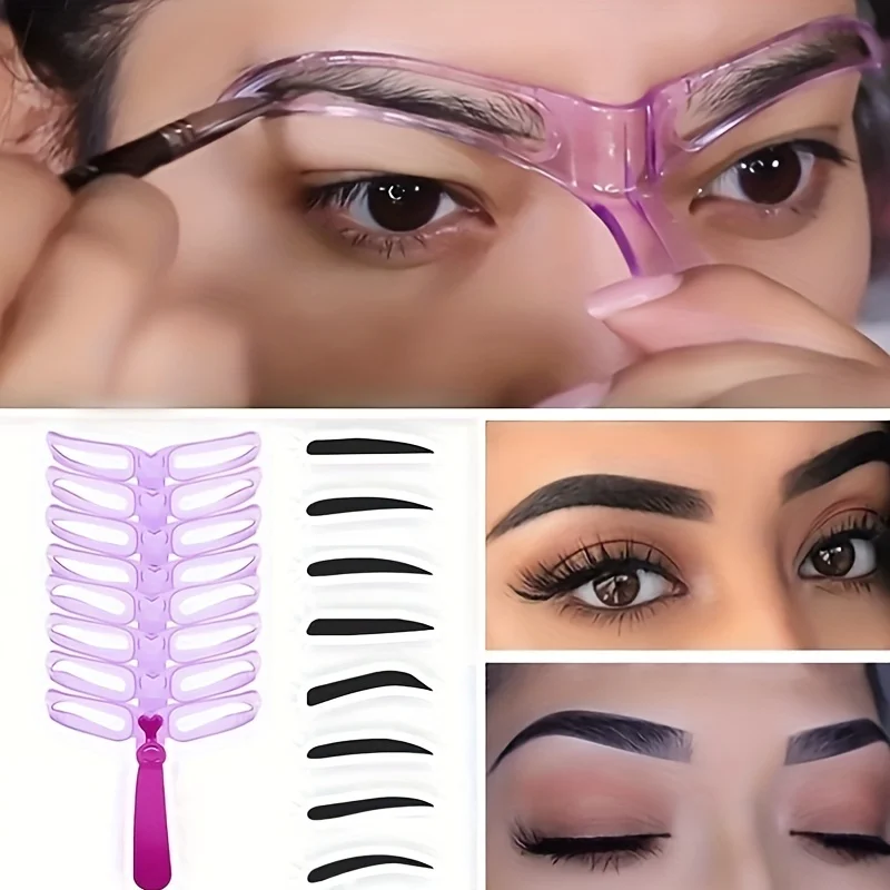 Kit de Plantillas para Cejas Fashion8Pcs, Herramienta de Maquillaje