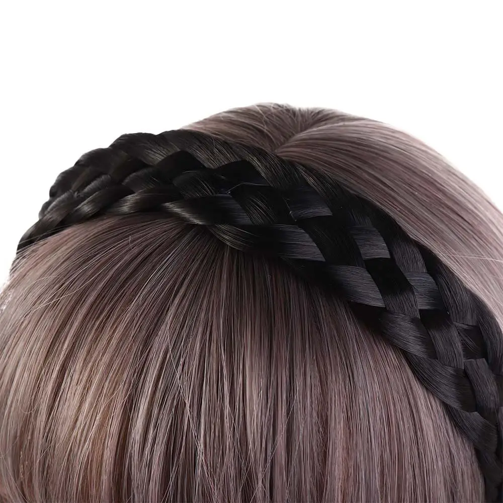 Braid Wash Face Headband Twist Braided Non-slip Head Hoop Korean Style Headwear Female Hairbands Wide Hair Hoop Wig Headband 4