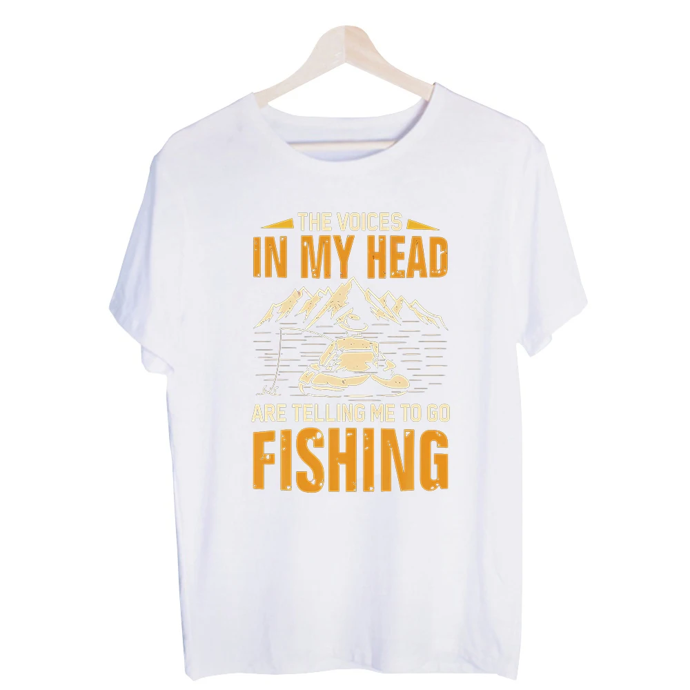 Men's Fishing Scene Slogan Graphic Tee, Short Sleeve Crew Neck T-Shirt for Casual Outdoor Wear