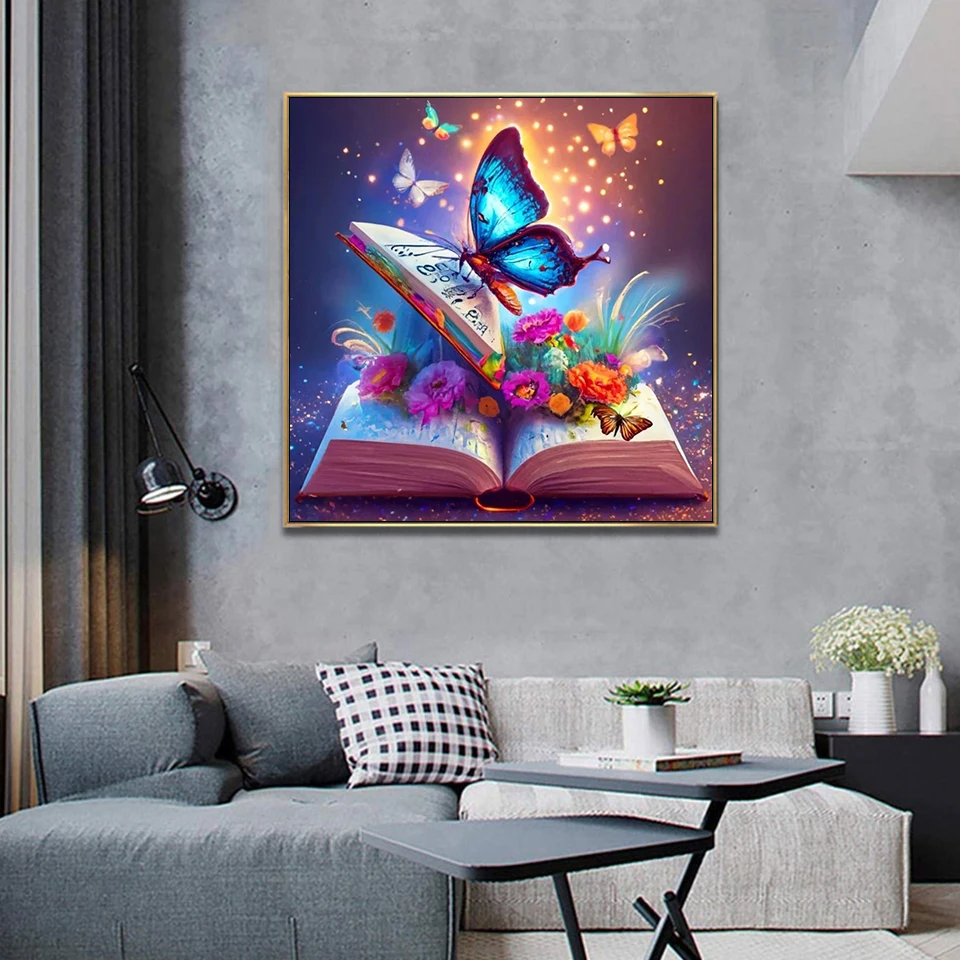 MomoArt Diamond Mosaic Butterfly Craft Kit ricamo libro punto croce pittura floreale fantasia paesaggio artigianato