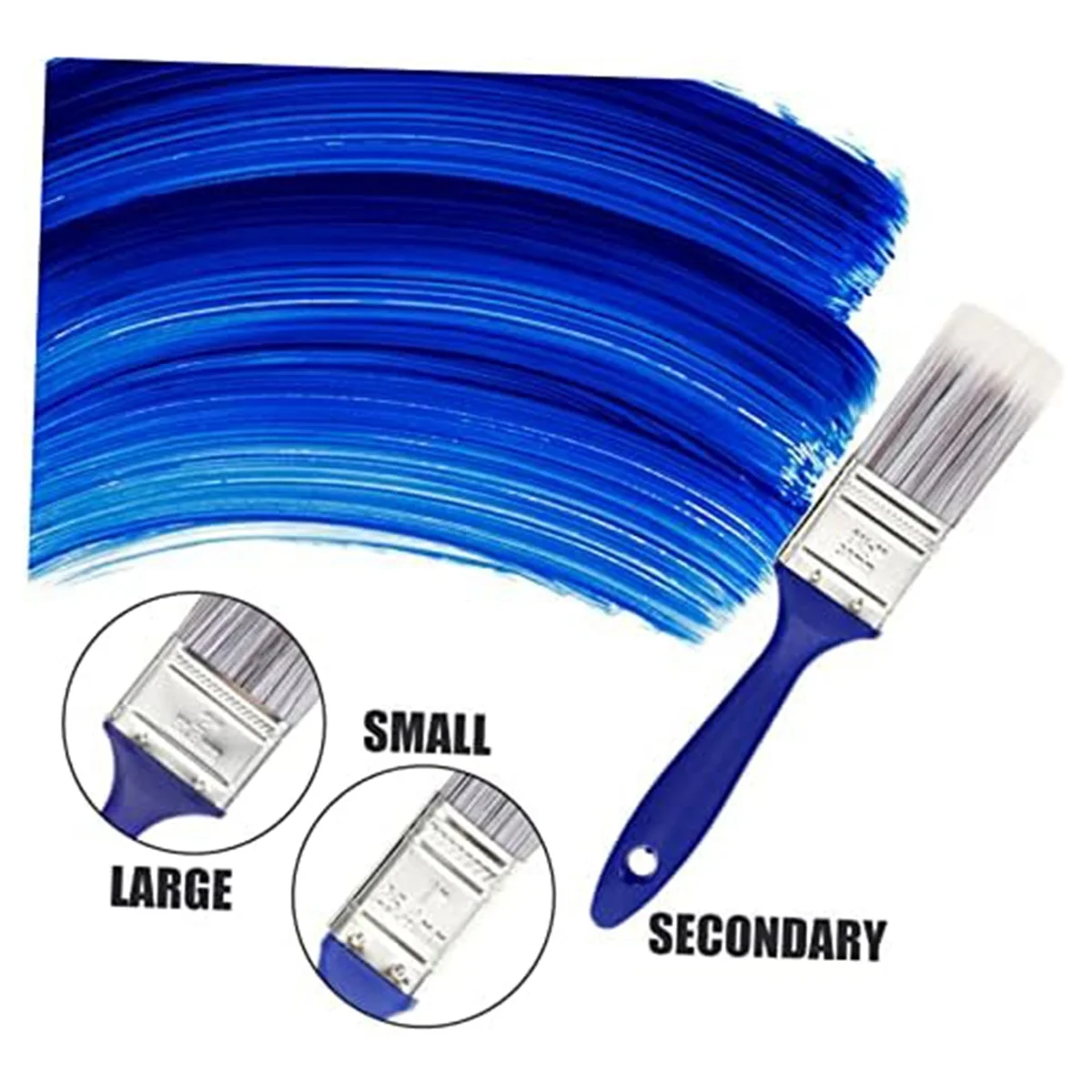 3Pcs Blue Plastic Handle Brush Paint Brushes Bulk Glue Brush Varnishes Paint Brushes Wax Brush Flat Drawing Tool Nylon