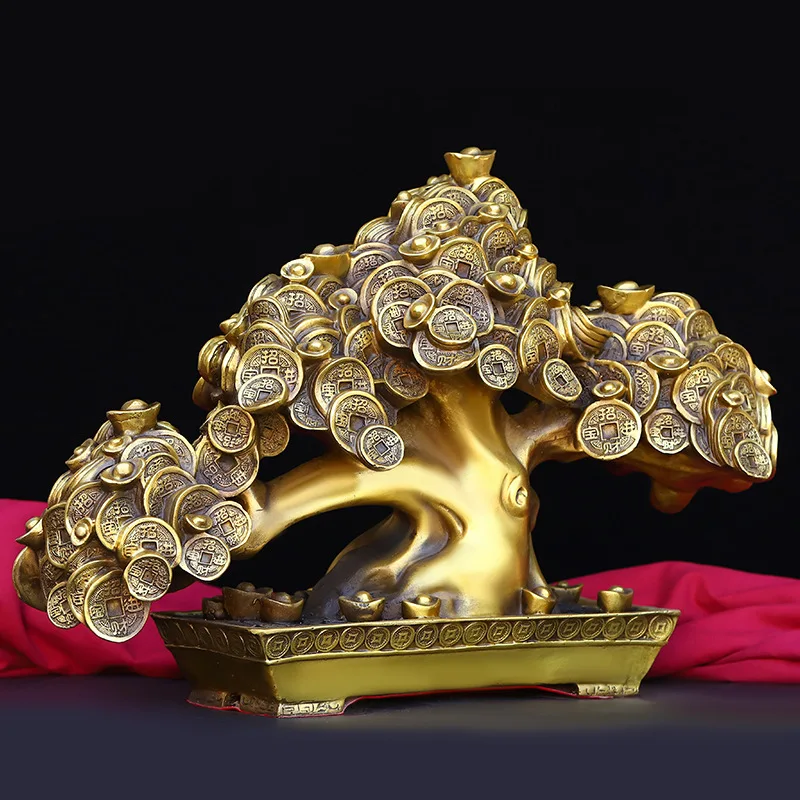 Brass Ornament Company Office Decoration Craft Living Room Money Tree Opening Gift
