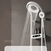 Ensemble de douche mural en laiton blanc et ABS, thermostatique, affichage numérique, pluie 4