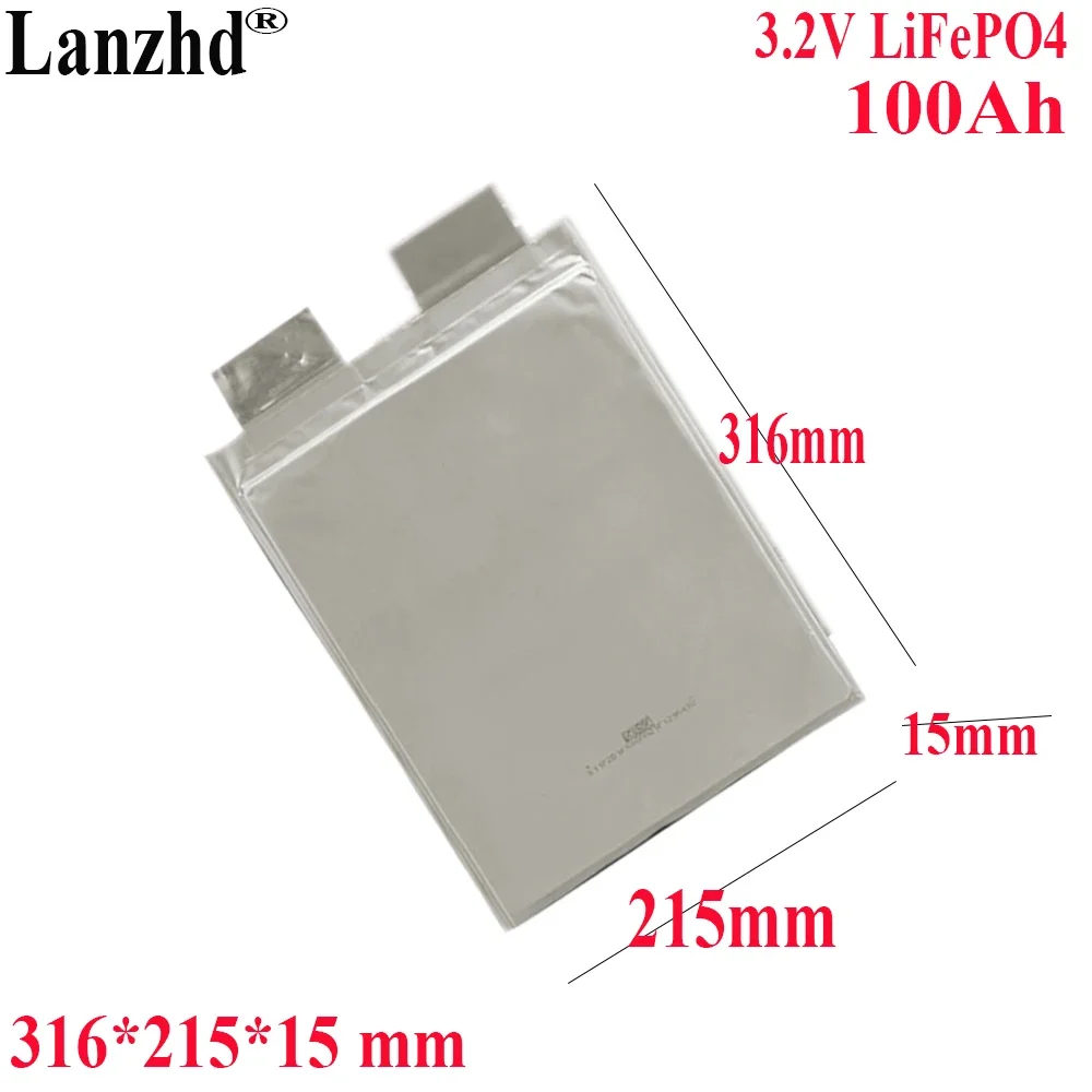 

LiFePO4 100Ah 325*215*12mm 3.2V Battery Soft pack lithium iron phosphate battery power cell home energy storage large monomer