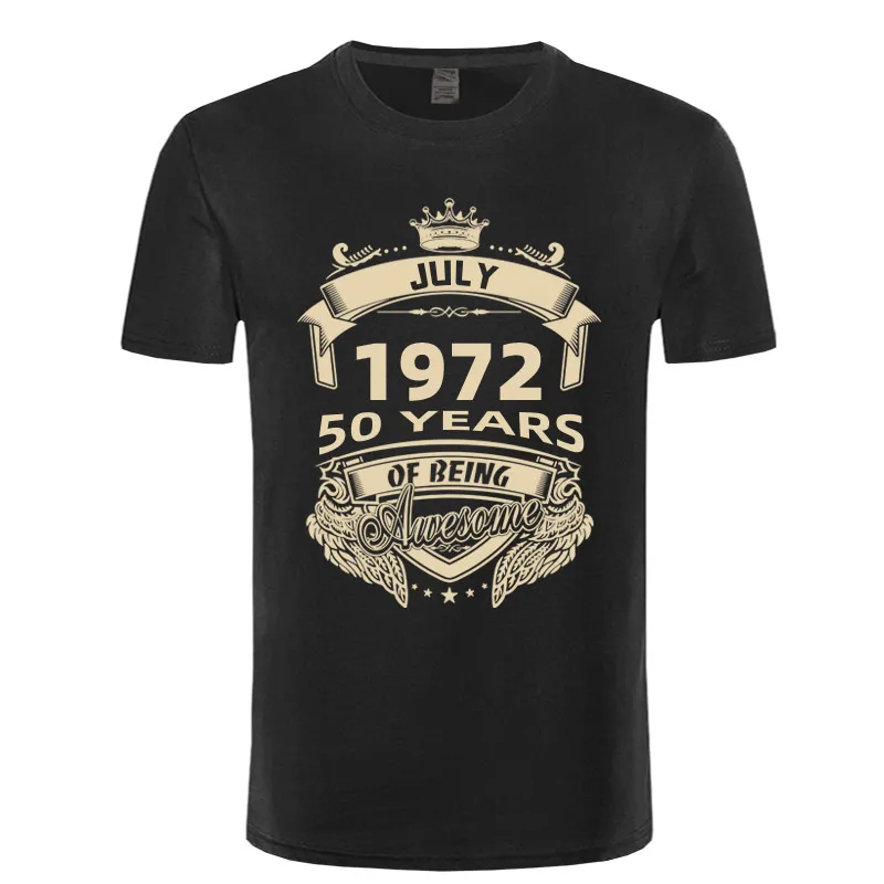 

50 Years Of Being Awesome T-Shirt Men O Neck cool summer T Shirts Short Sleeve Tees fashion TopsF