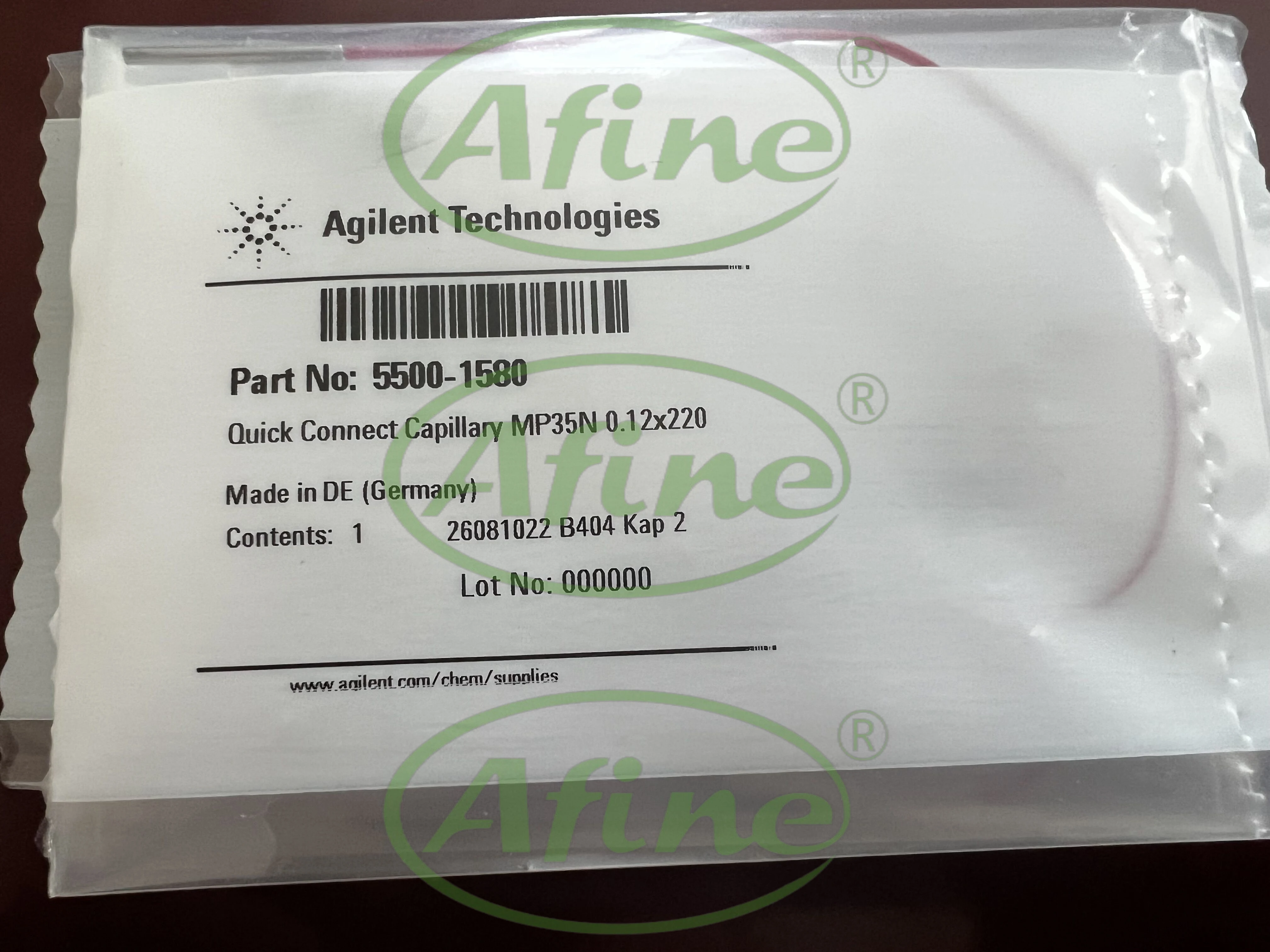 

AFINE Agilent 5500-1580 Quick Connect Capillary, MP35N, 0.12 x 220 mm