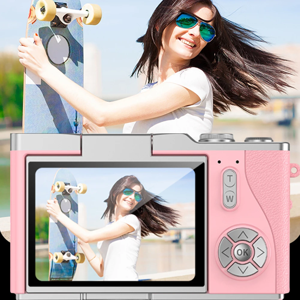 4K digitale camera 48 MP compacte kleine camera 8X zoom videocamcorder 180 flip-screen vintage camera voor tieners volwassen beginners