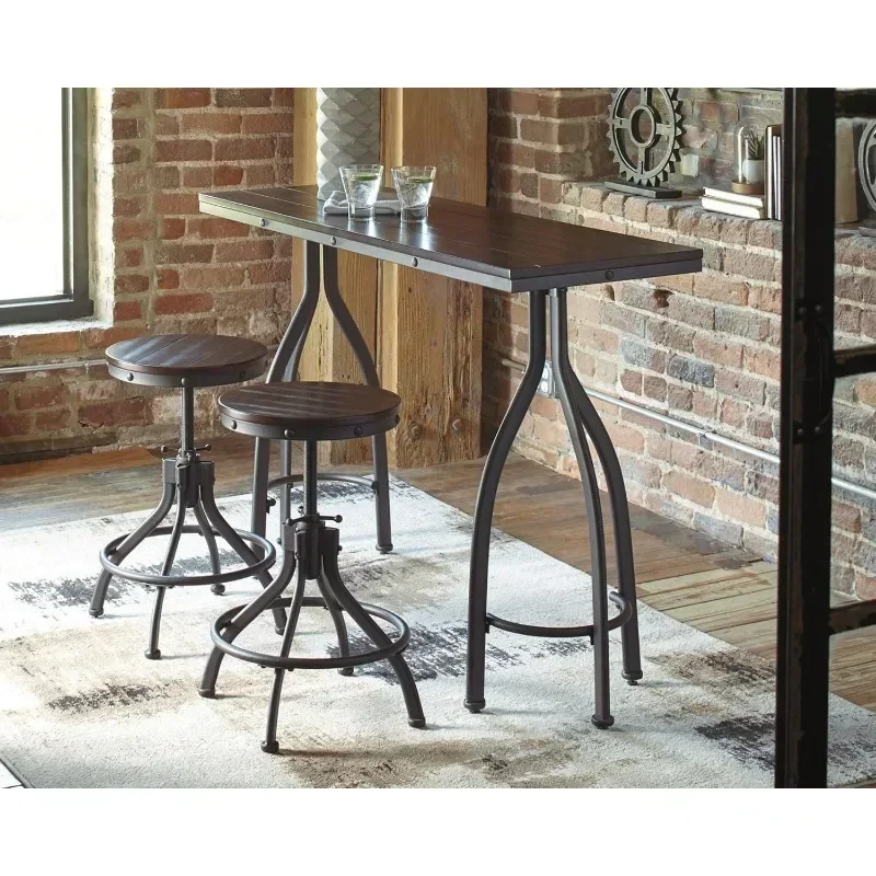 Urban Counter Height Dining Table Set, Home Bar Móveis, cinza, 2 Bar Stools