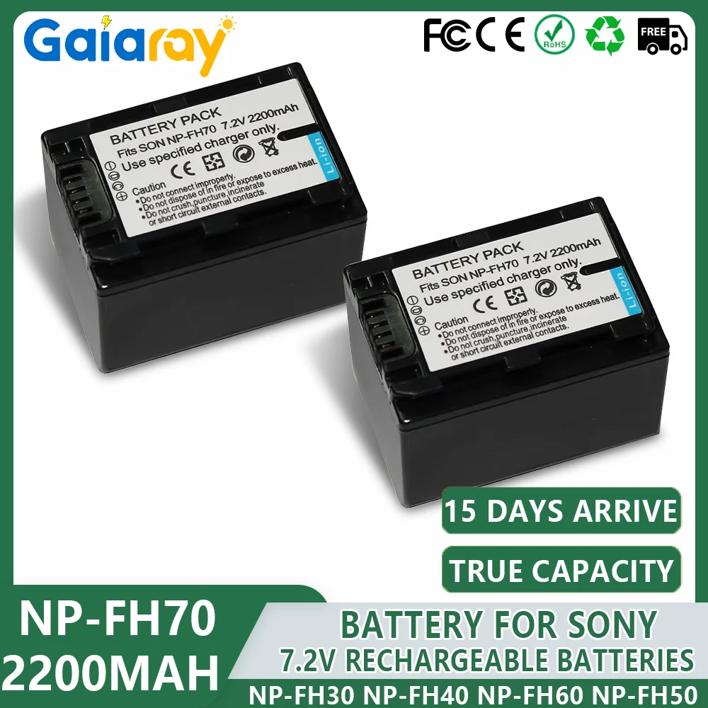 1-3pcs Rechargeable Batteries NP-FH70 NP FH70 Battery for Sony NP-FH30 NP-FH40 NP-FH60 NP-FH50 HDR-XR Series Camera Battery