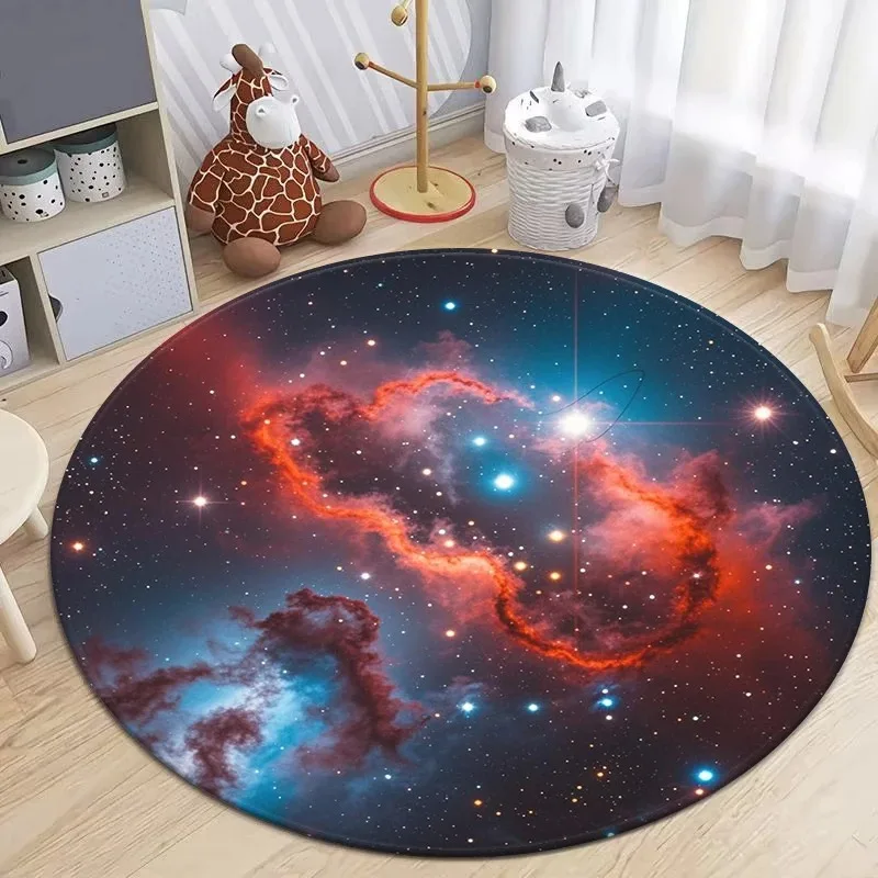 

Galaxy Round Rug – Cosmic Astronomy Theme Soft Non-Slip Mat for Living Room, Classroom & Home Decor
