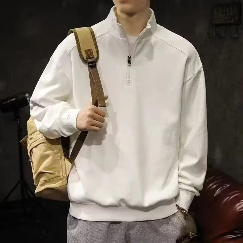 عطلة عادية ارتداء اليومي Kpop نصف سستة أعلى 2XL قميص طويل الأكمام ينطبق على الرجال طبقات العنصر الأساسية