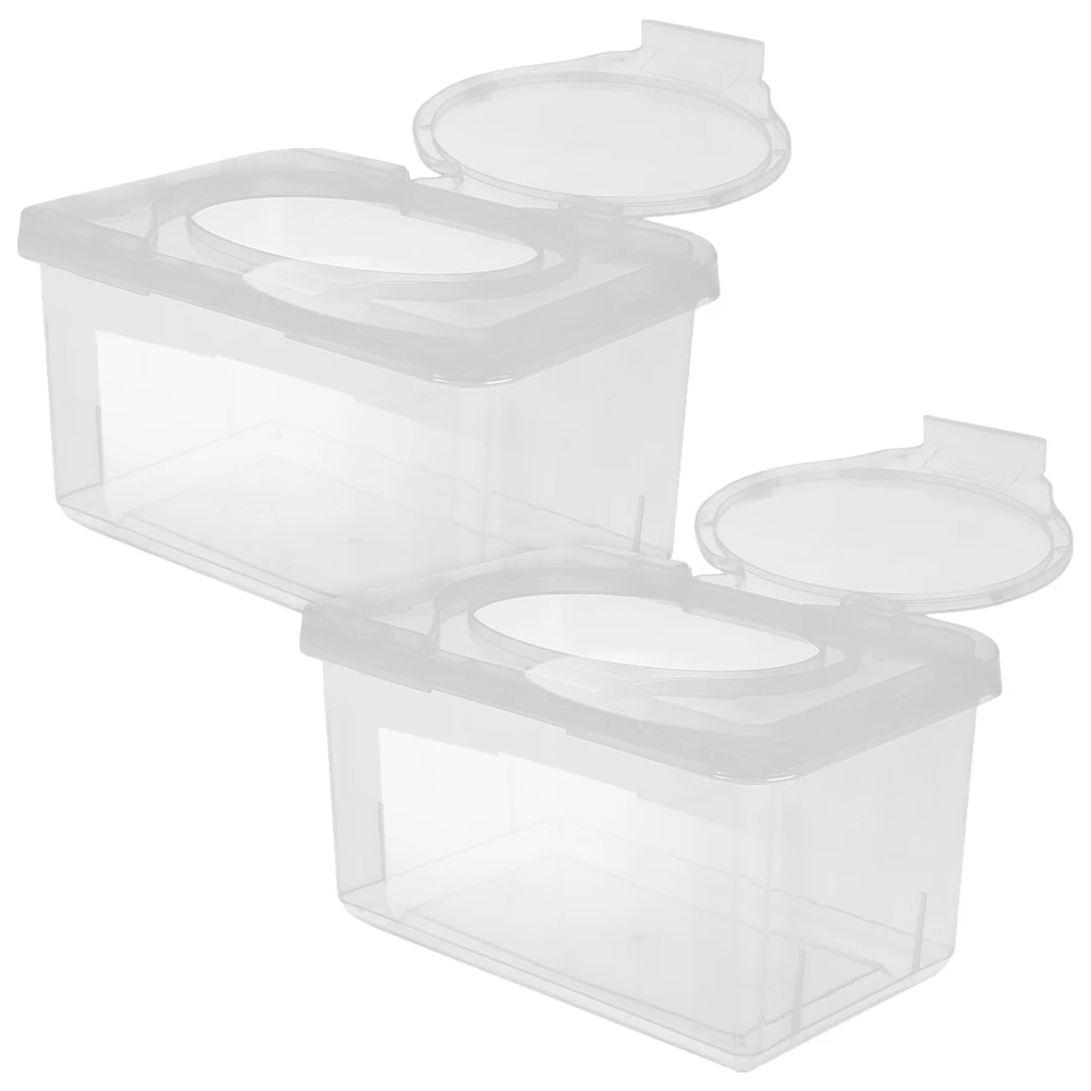 

2pcs Baby Wipes Dispenser Small Refillable Container Cleansing Towel Box for Bathroom Travel Portable Diaper Holder Storage