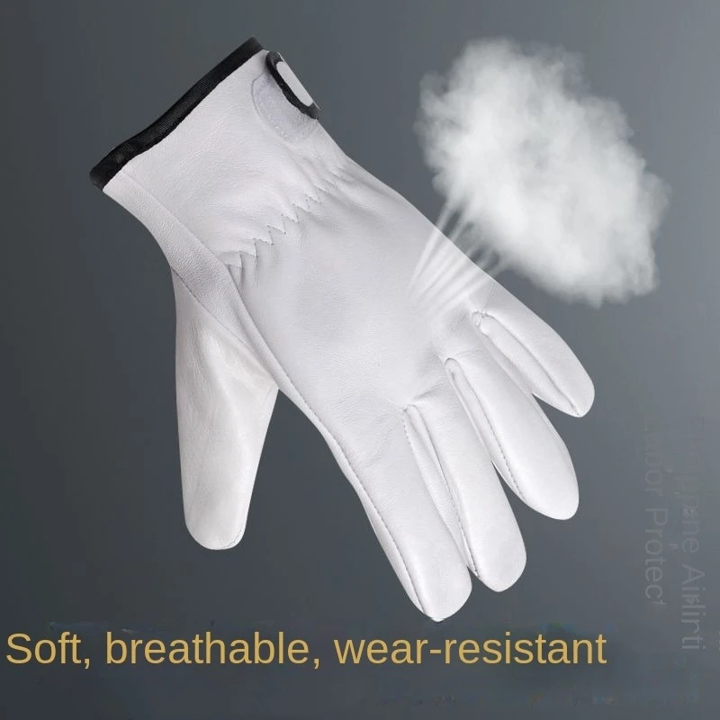 Guantes de trabajo de cuero resistentes al desgaste, protectores antideslizantes, guantes de soldadura por inmersión, 2 pares