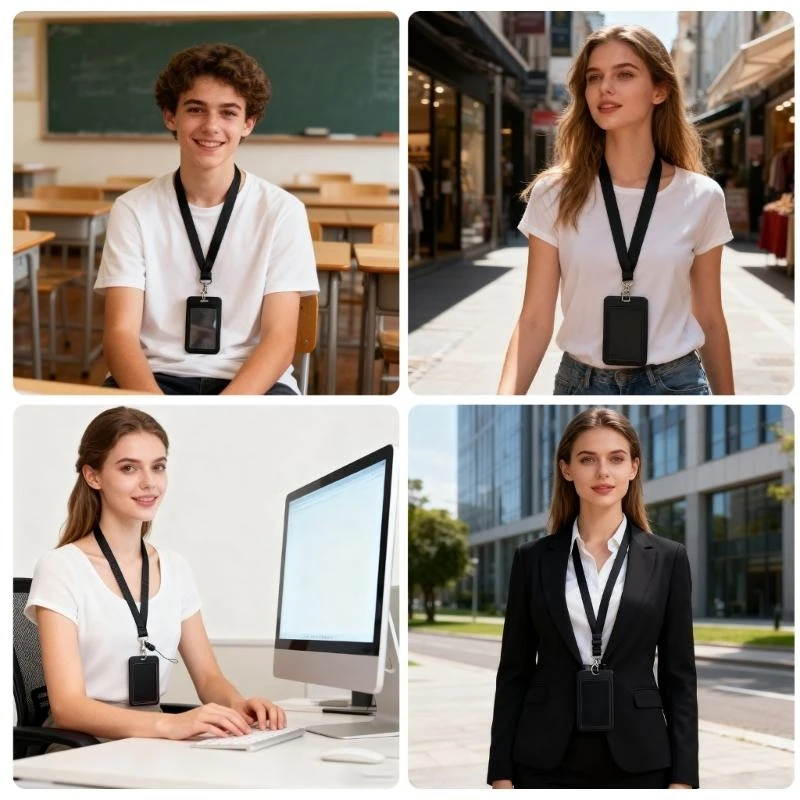 R1WD Lanyard and Card Holder Set For Keys USB Drive Phone Keychain Accessories