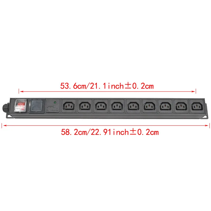 PDU Power Strip Surge protection Distribution Digital display ammeter C13 9 Way  output socket EU US UK AU PLUG