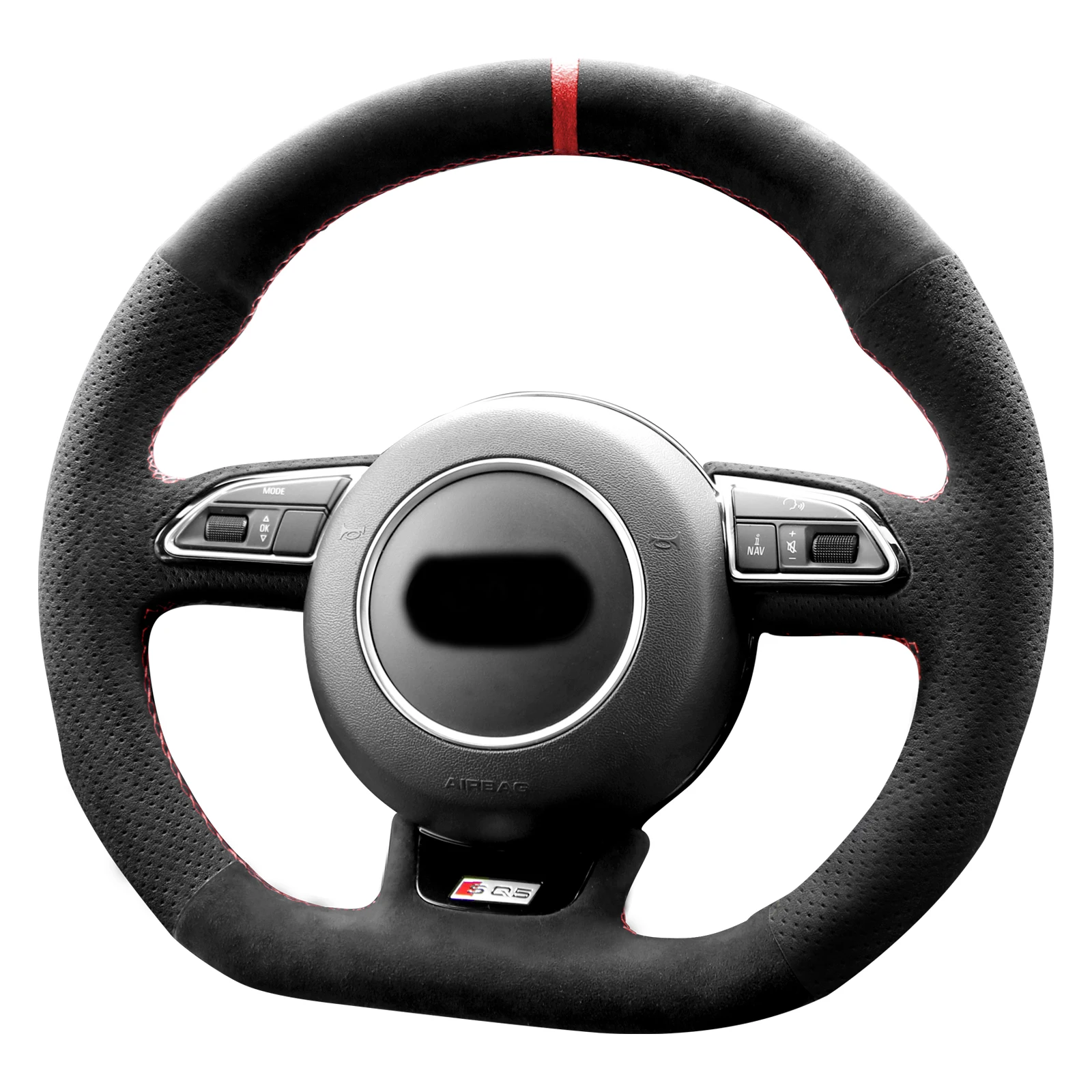 

Alfanxi Hand Stitch Alcantara Steering Wheel Cover Compatible with Audi A3 A4 A6 A7 RS3 RS4 RS5 RS6 RS7 S4 S5 S6 S7 SQ5