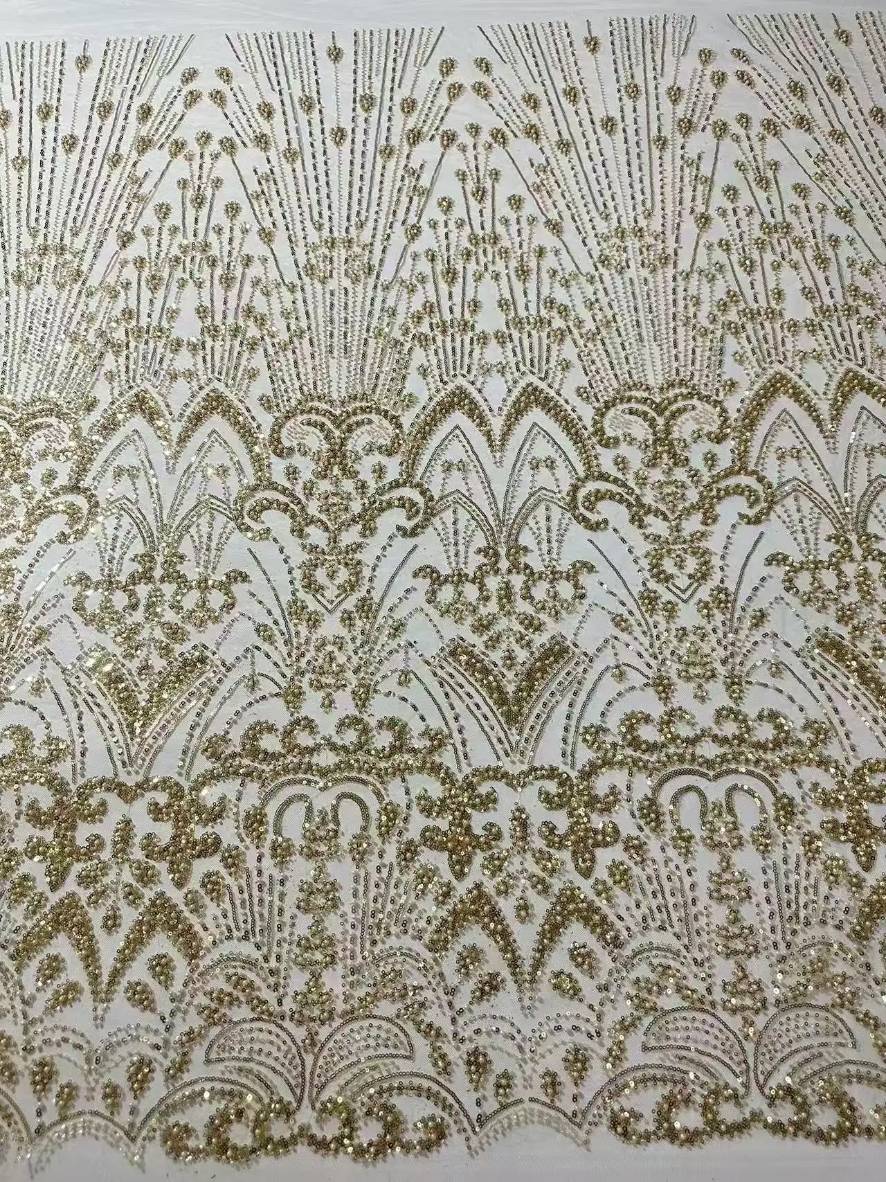 

2026Latest Austria Best Quality Elegant Delicate Soft Mesh Sequined lace with Beads Fabric For Party Evening Dress U_GE5892