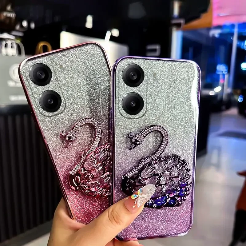 Case For Xiaomi Poco X7 Pro Ironman X 7 Pro Sand Diamond Swan Phone Holder Shockproof Case for Xiaomi Poco X7 Pro 5G X7poco