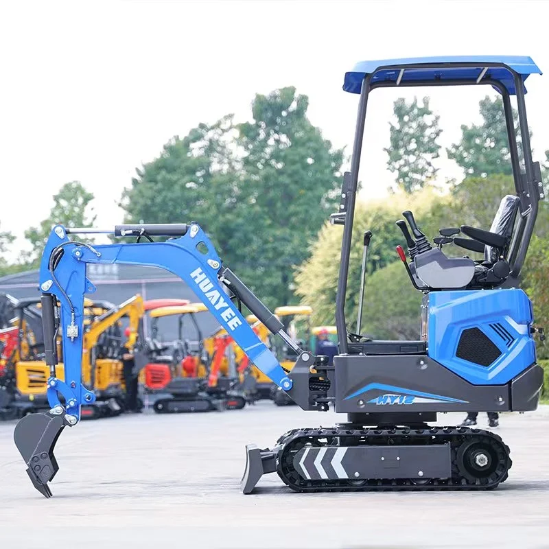 حفارة صغيرة جديدة، حفارة هيدروليكية مجنزرة 1 طن، حفارة صغيرة مع دلو وملحقات اختيارية.