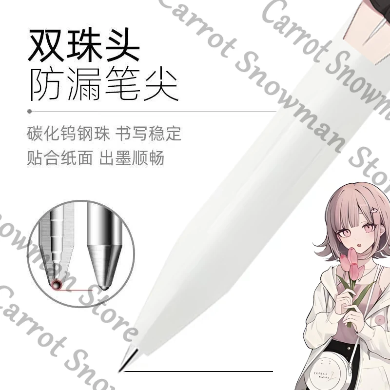 Danganronpa Hinata Hajime Nagito Komaeda أنيمي جل القلم 0.5 توقيع الكتابة القرطاسية المدرسية تأثيري الكرتون هدية