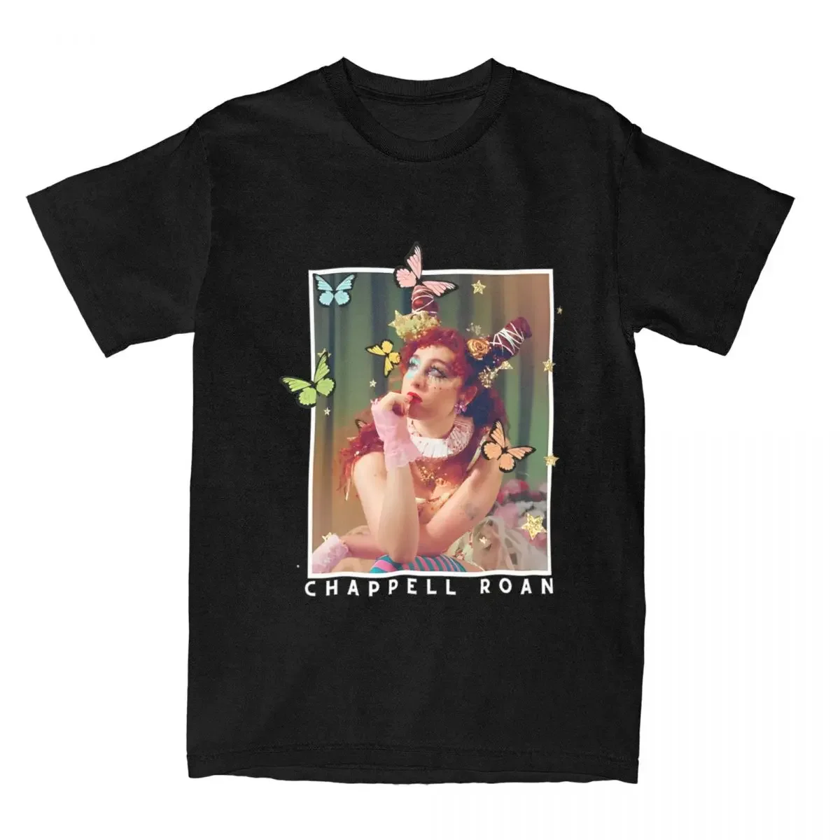 

Chappell Roans Whimsical Portrait Men T Shirt Novelty Tees Short Sleeve Crewneck T-Shirts Cotton Gift Idea Tops