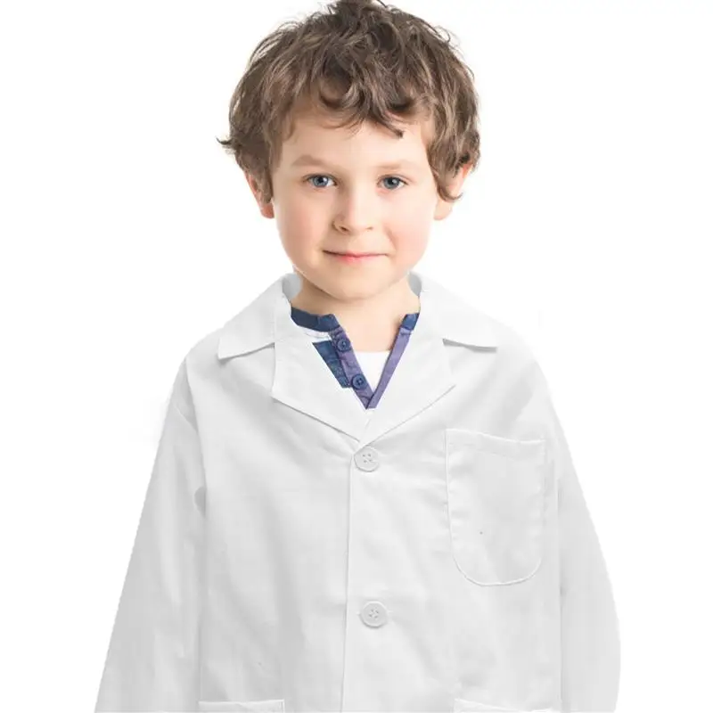 1 st Wasbare Witte Laboratoriumkleding Wetenschapper Jas Kinderkostuum Kids Laboratoriumjas Kinderen Party Cosplay Kostuum Accessoires