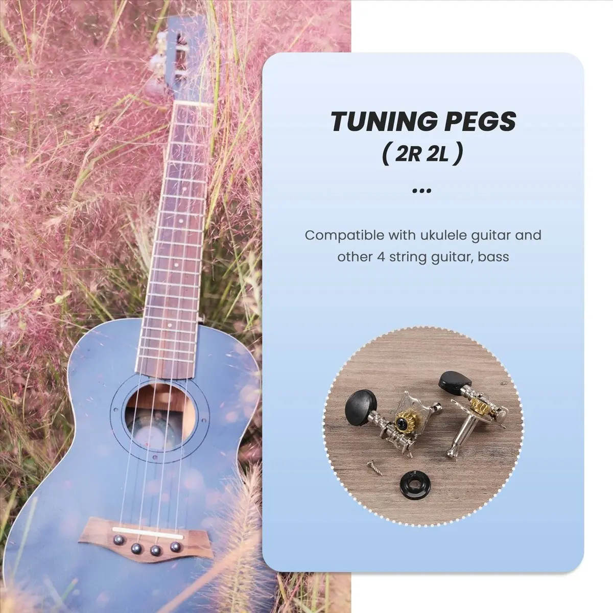 New Arrival Tuning Pegs Tuners Machine Heads 2R 2L for 4 String Ukulele Guitar Parts Repair Tools Kits Accessory