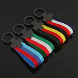 Leather Car Keychain Germany France Italy National Flag Car Key Chains Keyring Pendant