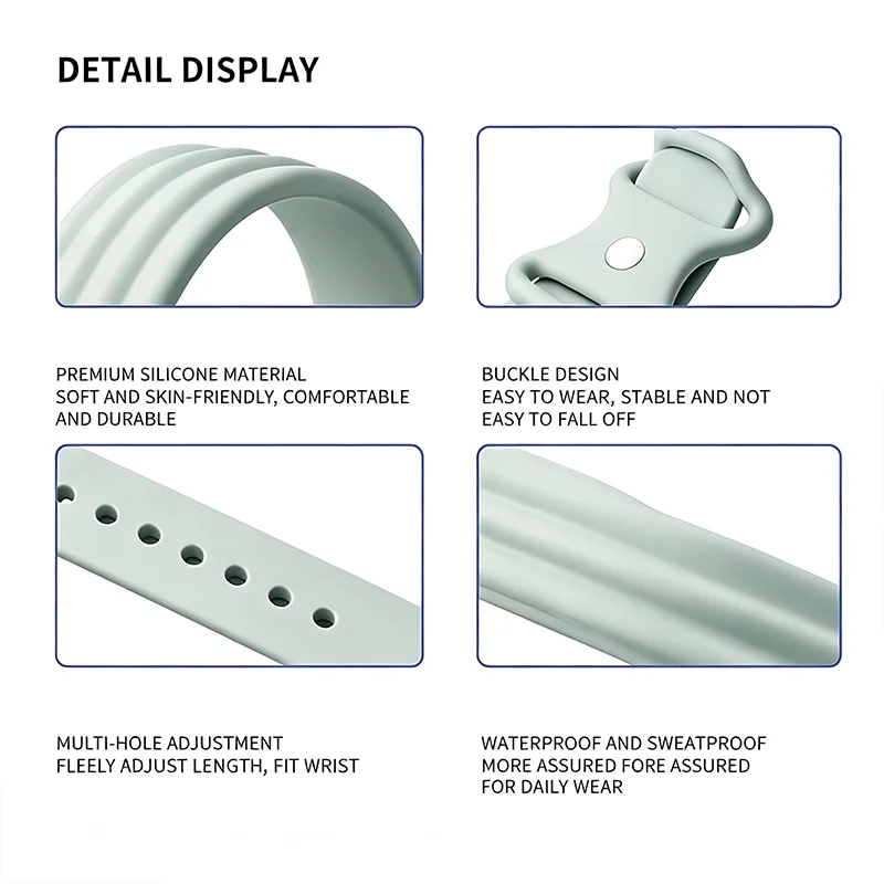 Sport Silicone Watch Strap for Google Fitbit Air Rubber Bracelet Breathable Band Wristband image 4
