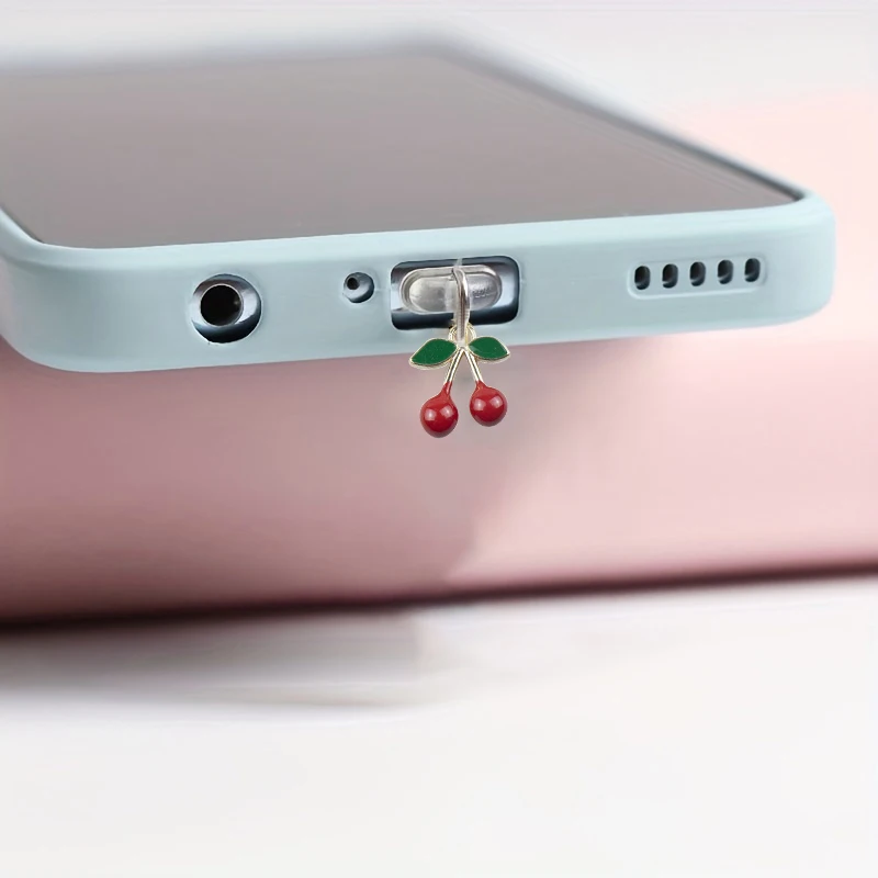 Mobile phone dust plug alloy fruit cherry fashionable pendant