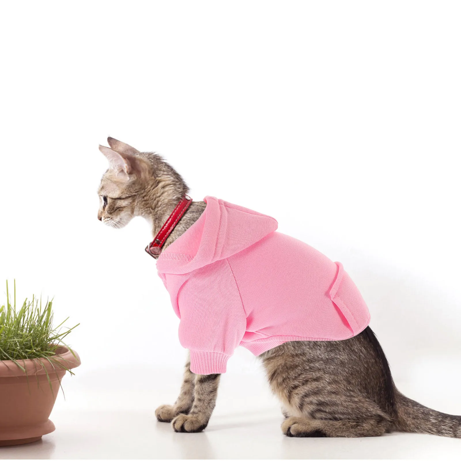 

Dog Hoodie With Pocket Hat Puppy Winter Clothes Warm Pet Sweatshirt Windproof Comfortable Outdoor Walking Running Gear